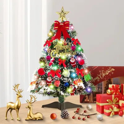 Produktbild von Künstlicher Tischweihnachtsbaum Weihnachtsbaum Tannenbaum - 60 cm - Mit Weihnachtsschmuck - Mit Ornamenten