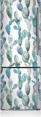 Produktbild von Magnete Küche Kühlschrank Kühlschrankmagnete 60x190 cm - Aquarellkakteen