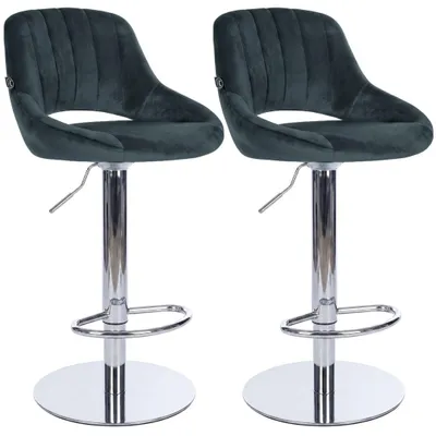 Produktbild von Hocker, barowy, Milet, dunkelgrau, Velours, 2 Stück