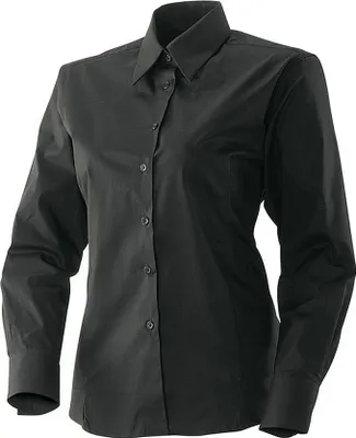 Produktbild von Damen Bluse langarm, schwarz, Größe 38 : 97% Baumwolle 3% Elasthan : 38 : schwarz