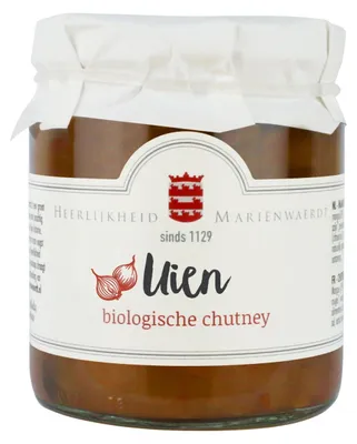 Zdjęcie produktu dla Heerlijkheid Mariënwaerdt Uienchutney ORGANIC 260g – wegańskie, bezglutenowe, ręcznie robione