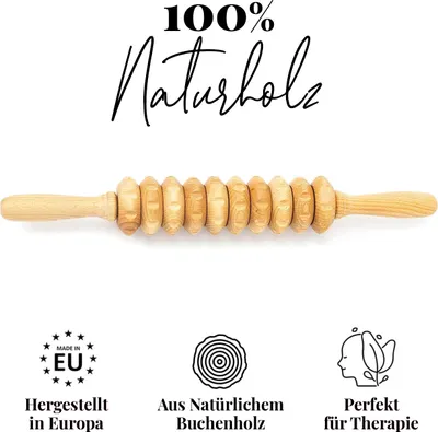 Produktbild von tuuli Holz Cellulite Massage Körperroller Lymphatic Drainage Massagegerät Maderotherapie