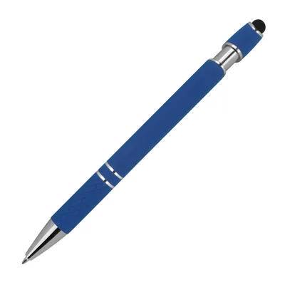 Produktbild von Touchpen Kugelschreiber aus Metall / mit Muster / Farbe: blau