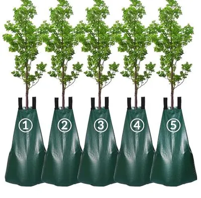 Produktbild von 5 Stück 75L Baumbewässerungssack, Bewässerungsbeutel UV beständigem, PVC Bewässerungssack, Baumbeutel Bewässerungssack zur Verwendung mit Dünger, strapazierfähigem Wassersack für Bäume