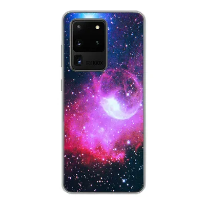 Produktbild von MuchoWow® Handyhülle Schutzhülle Hülle für Samsung Galaxy S20 Ultra Universum - Planeten - Rosa - Jungen - Mädchen - Kinder Silikon Softcase Handy Hülle - Karteninhaber