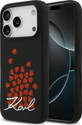 Obrázek produktu pro Etui Karl Lagerfeld Silicone Heart Sign Logo Magsafe Na Iphone 17 Pro - Czarne