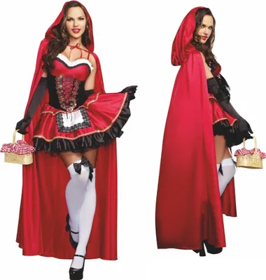 Rotkäppchen Kostüm Deluxe für Damen Gr. S- 3XL Kleid mit Umhang rot Märchen Fasching Karneval Mottoparty