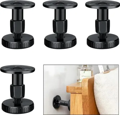 Produktbild von Anti-Schüttel-Bettgestell-Stabilisator für 4 Stück - verstellbarer Kopfende-Stopp - schwarz