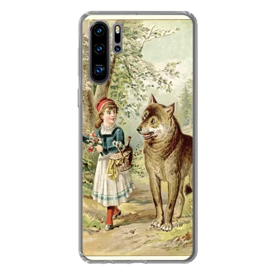 Produktbild von MuchoWow® Handyhülle Schutzhülle Hülle für Huawei P30 Pro Wolf - Rotkäppchen - Wald Silikon Softcase Handy Hülle - Schutzdeckel