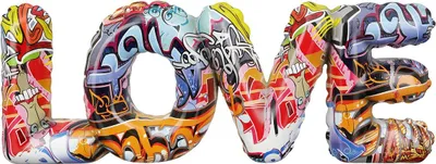 Produktbild von Casablanca Schriftzug, "Street Art", Graffitimotiv, Schriftzug, Poly, mehrfarbig, , L. 5 cm, B. 38,5 cm, H. 15 cm 37817