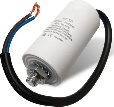 Produktbild von Kondensator 4,00µF 450V universal mit Anschlusskabel und Befestigungsschraube