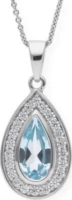 Produktbild von Kettenanhänger Weißgold 333 Blautopas JL10-02-1459 JuwelmaLux