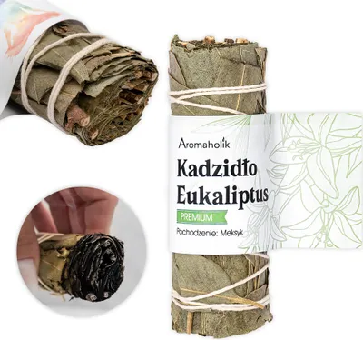 Produktbild von Räucherstäbchen mit Eukalyptus, natürliche Kräuter gegen Stress und Müdigkeit, Aromatherapie