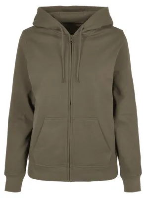 Produktbild von Build Your Brand - "Basic" Hoodie mit durchgehendem Reißverschluss für Damen LT5013 (5XL) (Oliv)