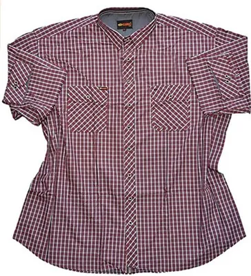 Produktbild von Übergrößen Herren-Hemd KAMRO Rot/Navy/Weiß kariert Mini-Stickerei 4XL