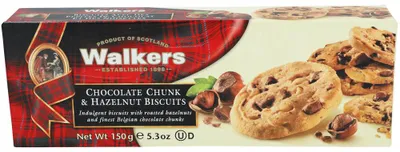 Produktbild von Walker's Chocolate Chunk & Hazelnut Biscuits 150g