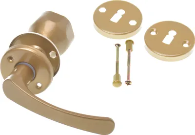 Produktbild von Aqbau® Türdrücker mit Türknopf & rosette BB | Knopfdrücker | Türknauf | Knauf (Gold)