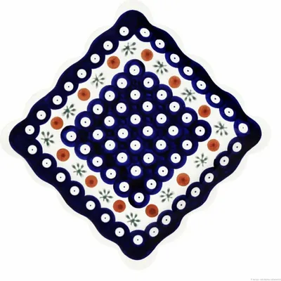 Produktbild von Original Bunzlauer Keramik Frühstücksteller flach viereckig 16,4x16,4x2,5 cm im Design 41