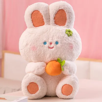 Produktbild von 360Home Niedliches stehendes Ohr Kaninchen Puppe Kissen Plüschtier Karotte 55cm