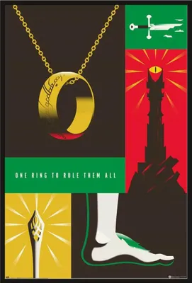 Produktbild von 100 Jahre Warner Bros. - Poster - Herr der Ringe + Wechselrahmen, Shinsuke® Maxi Kunststoff schwarz, Acryl-Scheibe
