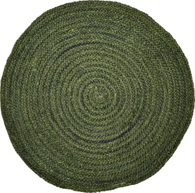 Zdjęcie produktu dla Ethno Boho Deco Dywan Jutowy Abrila Okrągły 80cm Zielony