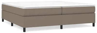 Imagen del producto de Estructura de cama con somier, color taupe, 200x200 cm, tapizada en tela