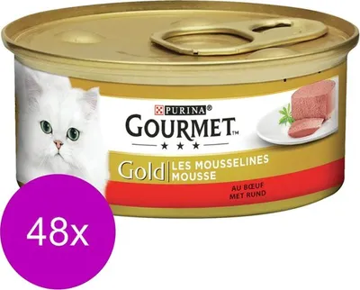 Produktbild von Gourmet Katzenfutter Gold Mousse 85g x 48 Rindfleisch
