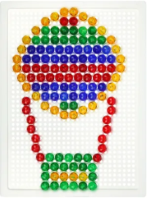 Produktbild von Lena Mosaik Steckspiel Set, 140 Stecker Ø 10 mm, mit Steckplatte 21x16 cm, bunt