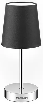 Immagine prodotto di Monzana Lampada da Comodino Paralume in Tessuto Presa E14 Abatjour Luce Notturna da Lettura con Interruttore Cavo Lungo 120 cm