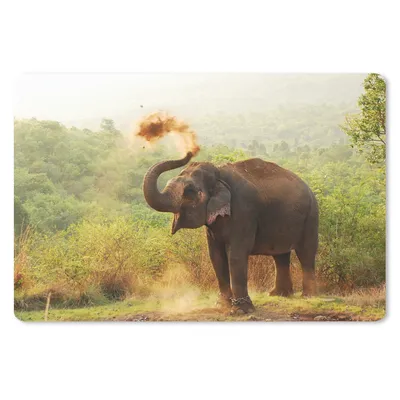 Produktbild von MuchoWow® Mauspad Mousepad Elefant - Tiere - Wald - Bäume 27x18 cm - Mousepads - Maus Mat - Pad - Mausunterlage - Büroartikel - Desk Matten