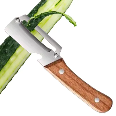 Produktbild von Edelstahl-Gurkenschneider mit Holzgriff