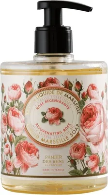 Zdjęcie produktu dla Panier des Sens Rejuvenating Rose, Ręce i ciało, Mydło w płynie, Buteleczka z pompką, Nawilżający, Odżywiający, Odmładzanie, Różowy, Olej kokosowy, Różowy