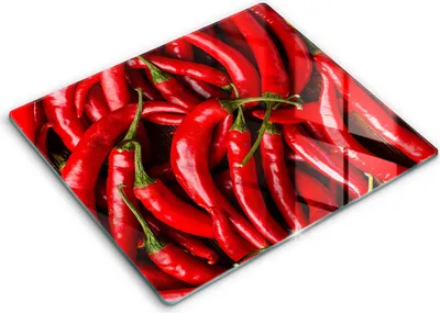 Produktbild von Abdeckung Glas - Küchenabdeckung - 60x52 cm - Abdeckplatte -Scharfe Chilischoten