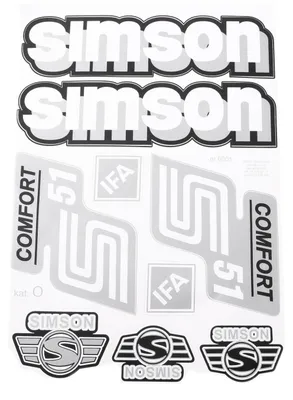 Zdjęcie produktu dla Naklejka Simson S51 Comfort Srebrna Typ 2 Kpl