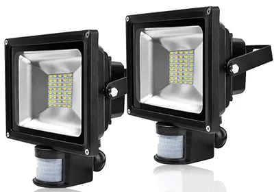 Obrázek produktu pro Greenmigo 2ks 50W LED reflektorů, teplé bílé venkovní reflektory s PIR detektorem pohybu, IP65 vodotěsný senzor zahradního světla nástěnný reflektor