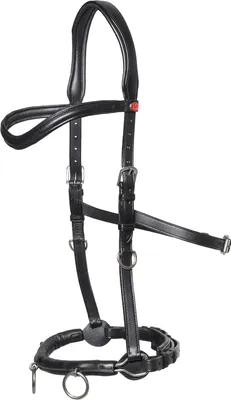 Produktbild von Kieffer Kappzaum Ultrasoft Schwarz mit 3 Ringen , Größe Pferd:VB