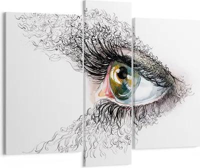 Produktbild von Bild auf Leinwand - Leinwandbild - Auge Menschliches Illustration Erwachsenen- - 95x80cm - Wand Bild - Wanddeko - Leinwanddruck - Bilder - Kunstdruck - Leinwand bilder - Wandkunst - CB95x80-3002