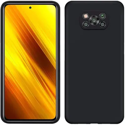 Obrázek produktu pro Pouzdro pro Xiaomi Poco X3 Pro, měkké silikonové ochranné pouzdro z tekuté gumy černé