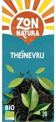 Obrázek produktu pro Zonnatura Theïnevrij Zwarte Thee 36g – Koffievrije, aromatické Zwarte thee