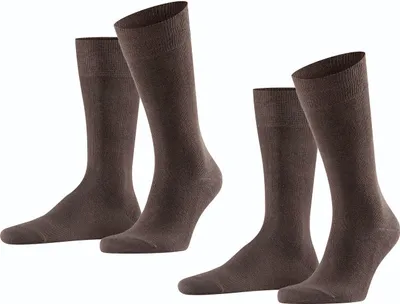 Productafbeelding van FALKE herensokken Swing, multipack M, katoen, effen, 2 paar, bruin