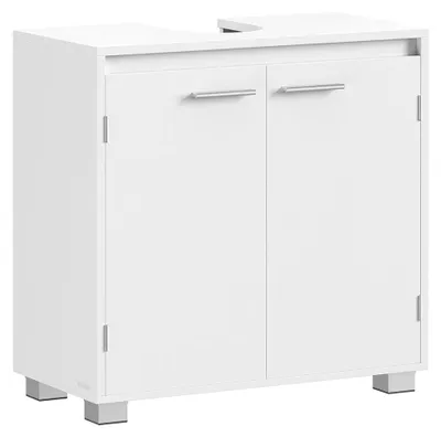 Image de Meuble sous-lavabo - MDF - blanc - gain de place - 30 x 60 x 60 cm