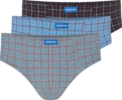 Produktbild von Henderson Herren Slipy 3er Pack - 100% Baumwolle, Klassischer Schnitt, Atmungsaktiv und Bequem, Elastischer Bund, Vielseitige Farben, Ideal für Täglichen Gebrauch, Hochwertige Unterwäsche, Multicolor M