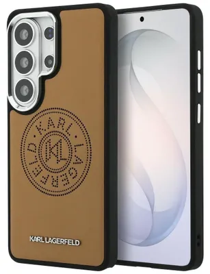 Image de Étui perforé Karl Lagerfeld KL MagSafe pour Samsung Galaxy S26 Ultra - marron