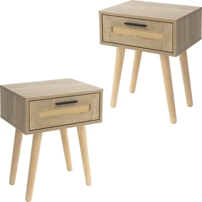 Two identical nightstands are shown against a white background.