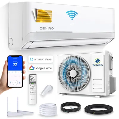 Produktbild von Klimanlage Klimagerät Split-Set Inverter Air Conditioner mit Heizfunktion 24000 BTU 7,2kW Energieklasse A++ WiFi/App-Steuerung 4D AirFlow Auto Clean