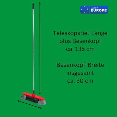 Productafbeelding van Novaliv zaagborstel 30 cm. Fijne kunstborstels & veeggarnituur. Veegplaat en veegblik. Plastic kamerborstel met steel. Telescopische steel 130 cm. Zaagborstel met schroefdraad. Veegsteel. Veegborstel. Handveger. Veegschep