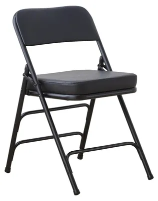 Gepolsterter Klappstuhl, schwarz, PU-Leder, bis 136 kg belastbar