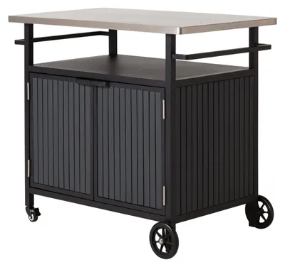 Produktbild von Dehner Grillwagen Alvor, Küchenwagen mit Rollen / Bremse, 107 x 96 x 65 cm (B/H/T), FSC® es Akazienholz / Aluminium / Zink / Edelstahl, dunkelgrau