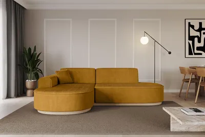 Produktbild von ALTDECOR Ecksofa in L-Form MARI-L1-v1 - 243x171x83 cm Senfgelb - Corner Sofa Bett Eckcouch Couch Wohnlandschaft Cauchsofa