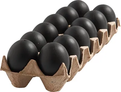 Immagine prodotto di Uovo, plastica, H 6 cm, nero, 12 pezzi.